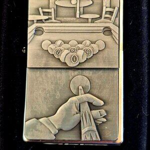 8 Ball Surprise Pool Billiards 3D Emblem. Zippo Lighter